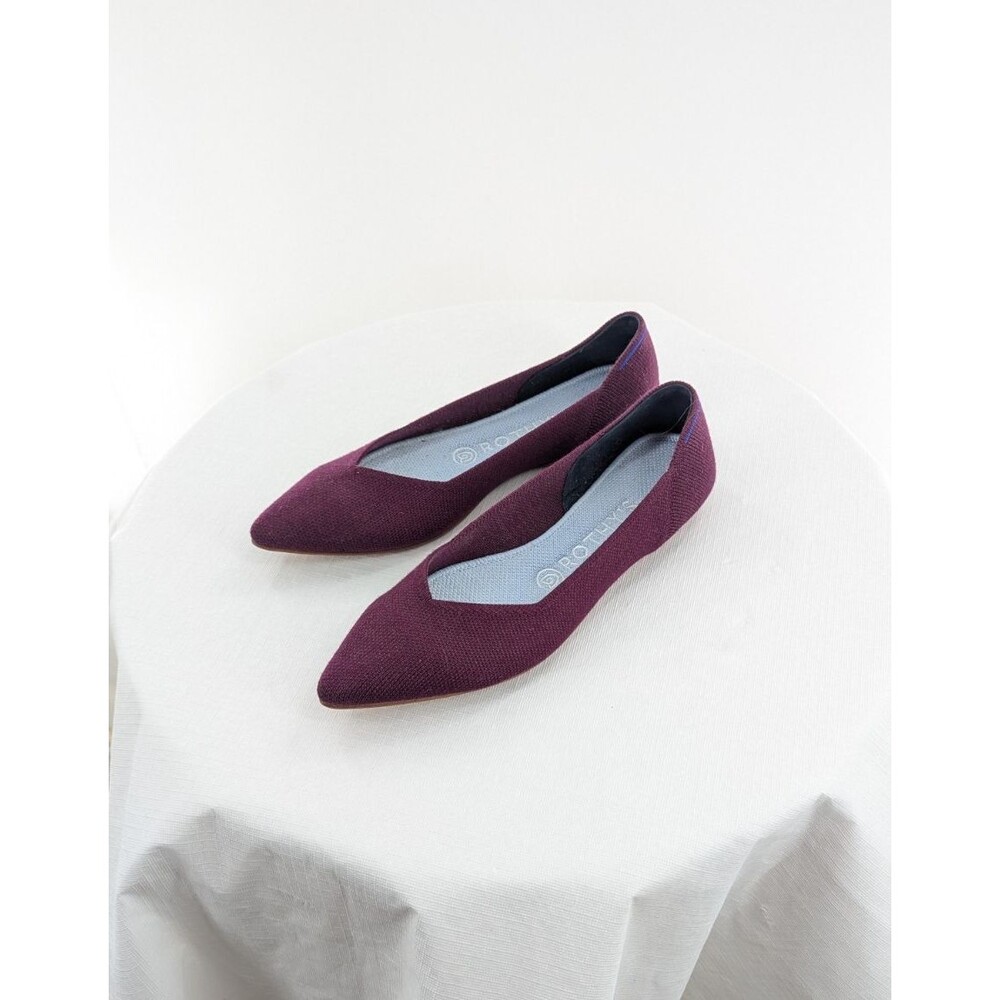 Rothy's Sz 7.5 Shoes Merino Purple The Point Knit Ballet Flats Washable Office